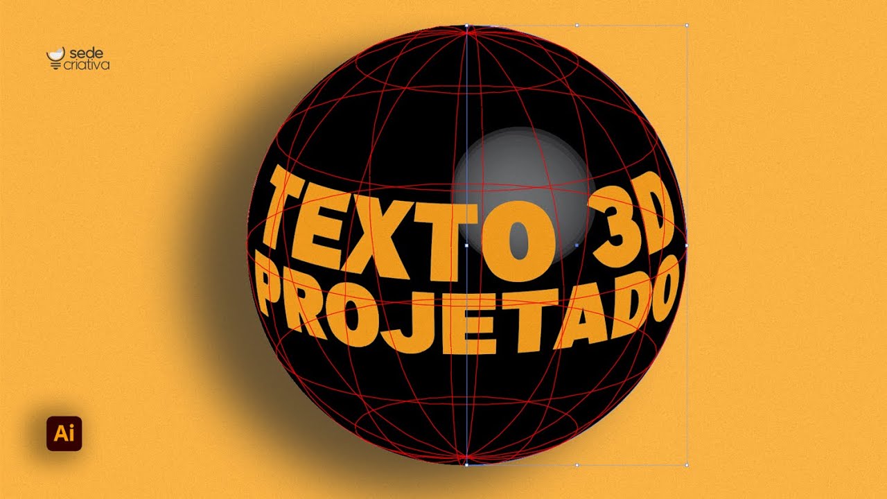 Efeito de Texto 3D projetado em esfera no Illustrator