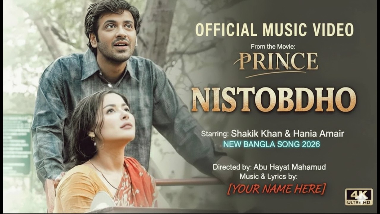 NISTOBDHO Official Music Video | PRINCE Movie | Shakib Khan | Hania Aamir | New Bangla Song 2026