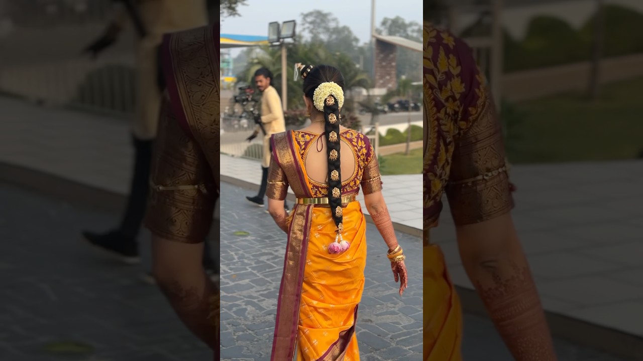 Iyengar Brahmin bridal makeover bridal jade hairdo #indianbridalhair #weddingceremony #beautifull