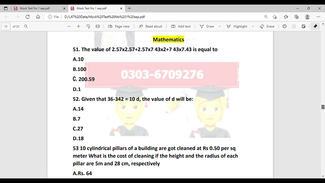 Mock Test No 1 by Mughees Ali#mugheesalisindher