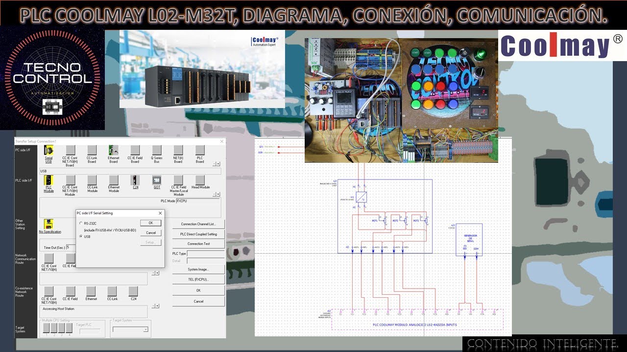 PARTE 2 - PLC COOLMAY L02-M32T, DIAGRAMA, CONEXIÓN, COMUNICACIÓN.