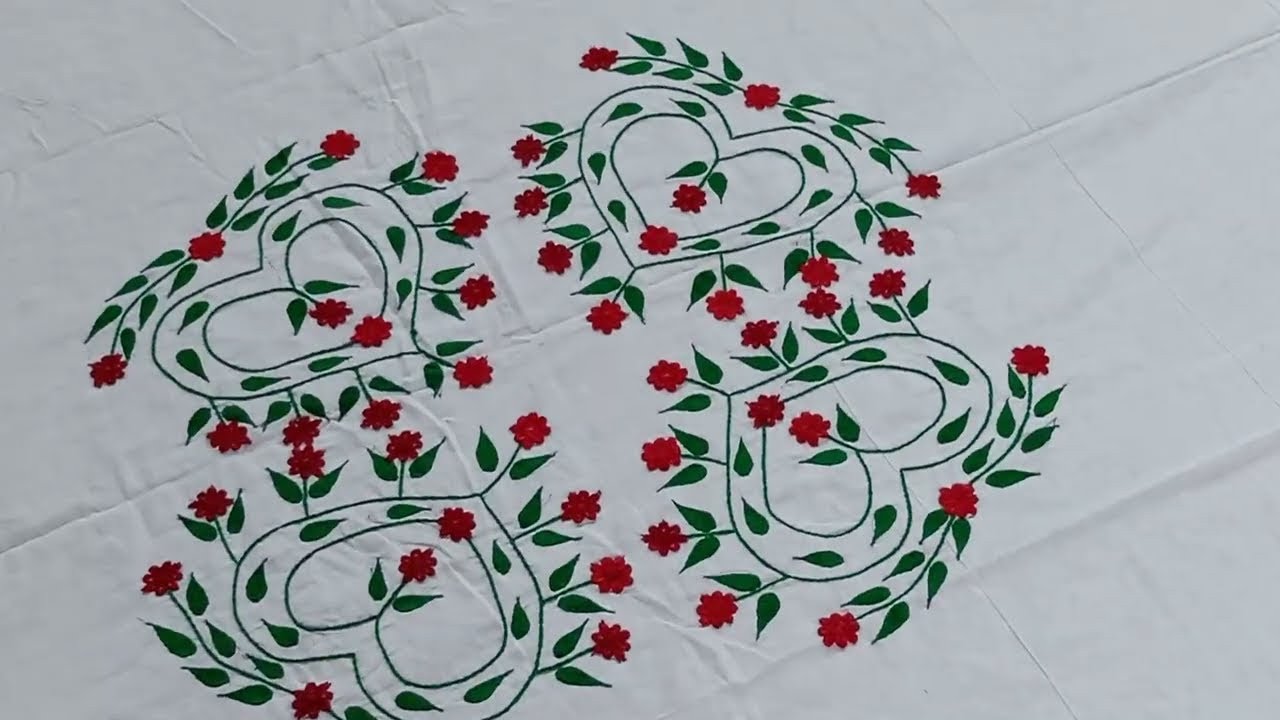 Hend embroidery design bedsheet step by step kaise banayee । #rekhakumari #embroidery