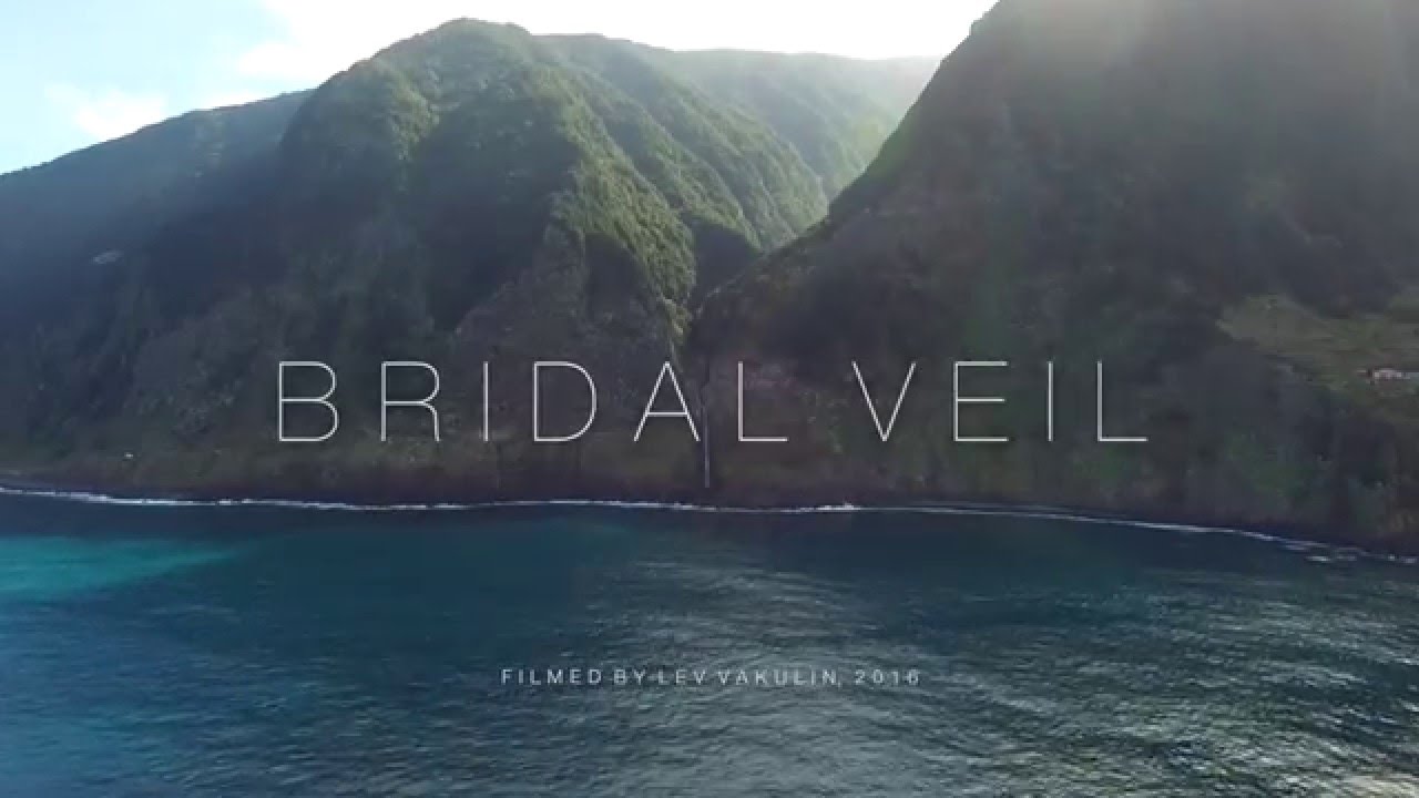 Madeira Waterfall - Véu da Noiva (Bridal Veil) in Seixal - Porto Moniz - Drone View