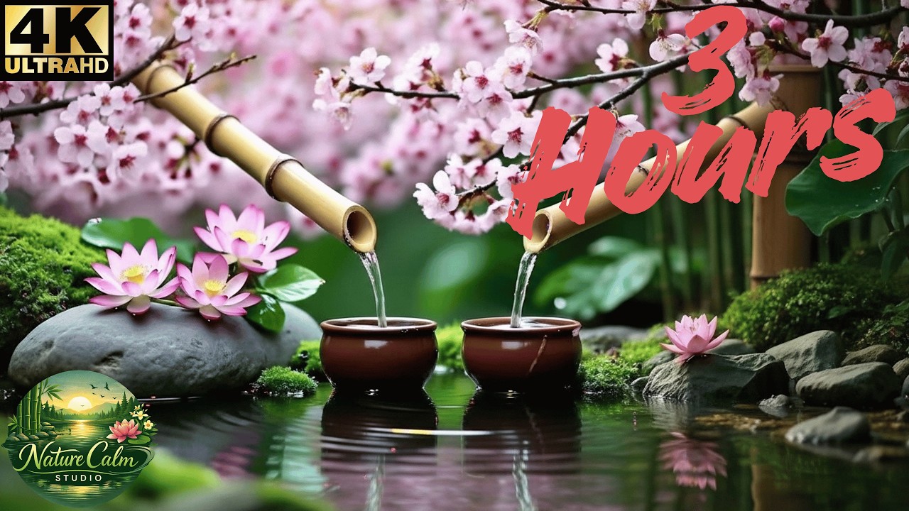 Peaceful Zen Garden Music 🌸 Relaxing Water Sounds & Soft Piano for Meditation, Sleep & Study