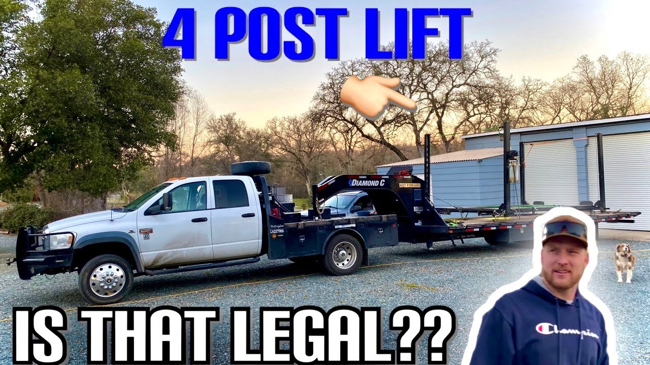 Wide load Action! Bought a 4 post lift! Hauled it in one piece!!