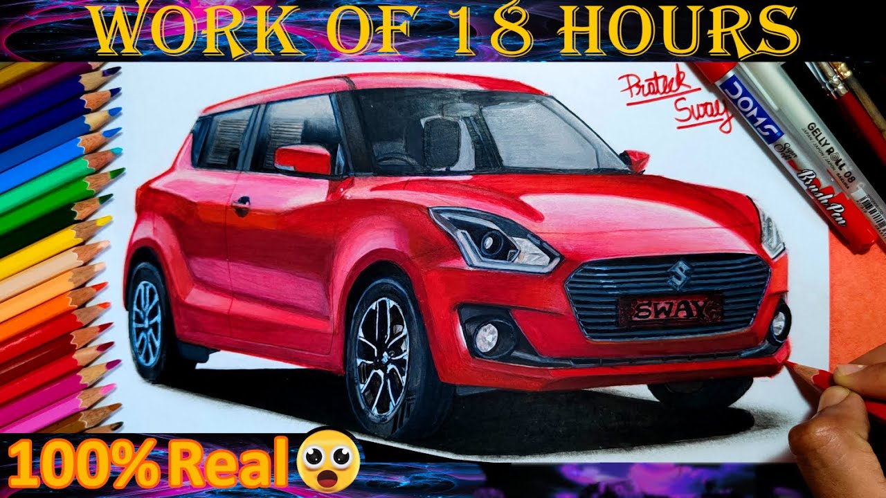 Drawing Swift With Doms Colours || SWAY || Step By Step Drawing
