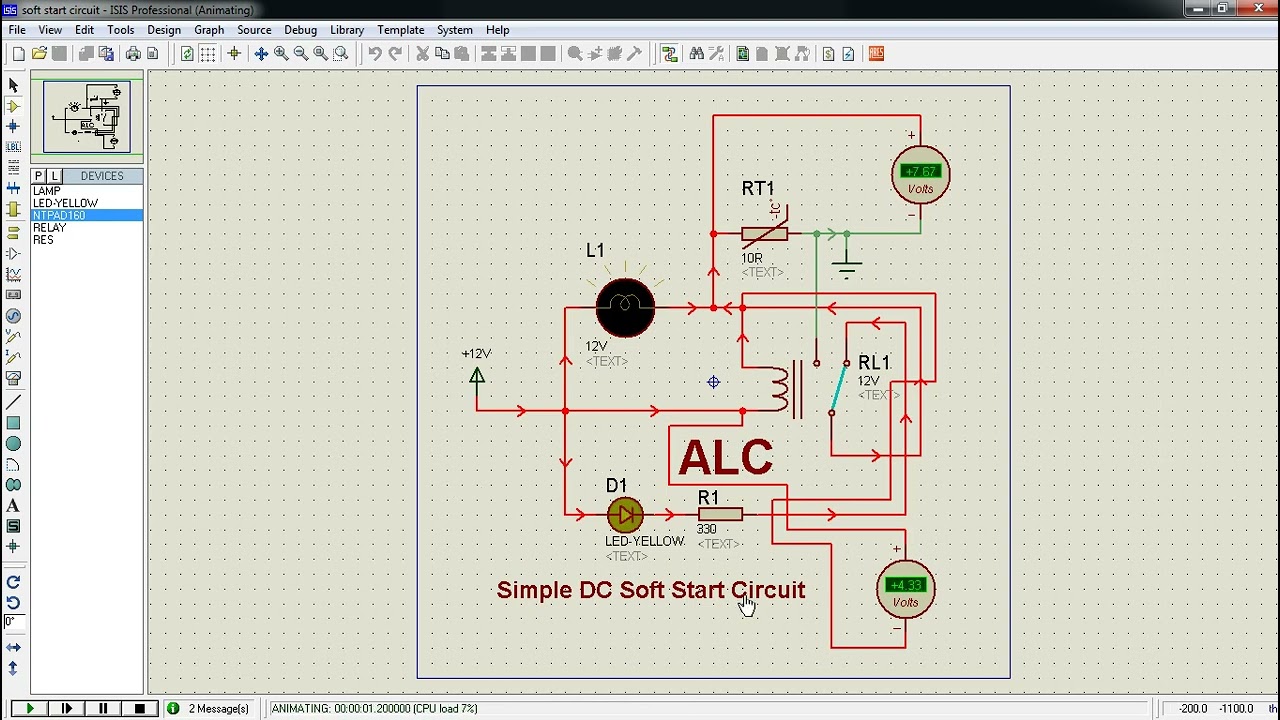 Membuat Rangkaian Simple DC Soft Start Circuit Di Proteus #71