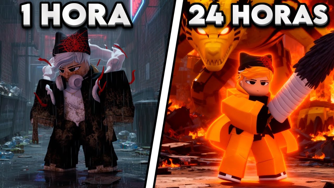 UPEI UMA CONTA DO ZERO POR 24 HORAS NO ANIME FIGHTING SIMULATOR