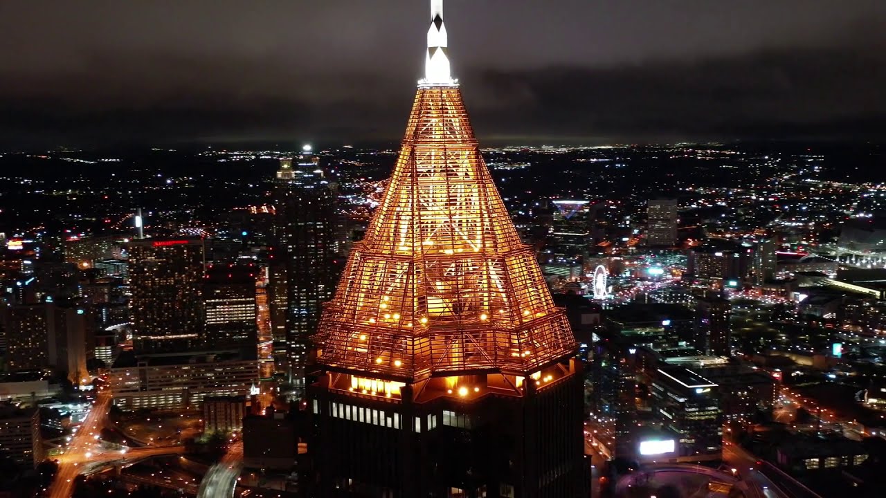 ATLANTA GEORGIA 4K, NIGHT VIEW, 4K VIDEO, DRONE FILM FROM