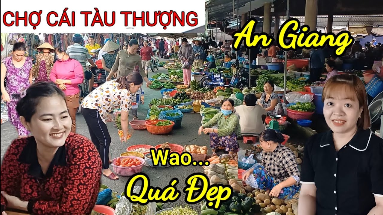 Bất ngờ gặp Cô gái quá xinh tại Chợ Cái Tàu Thượng - Chợ Mới An Giang, quá nhiều tôm cá