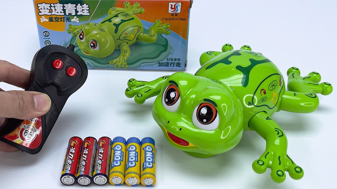 Unboxing Electric Dancing Frog, Gear Train,EV spray rocket model car a