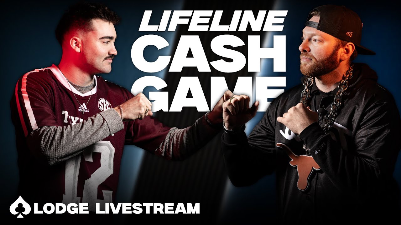 UT vs A&M Poker Game! | $5/5/50 Cash! | Lodge Live Stream