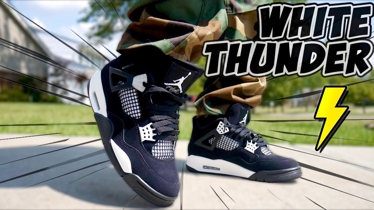 I ALMOST PASSED ON THESE !! Air Jordan 4 White Thunder On Foot/Review