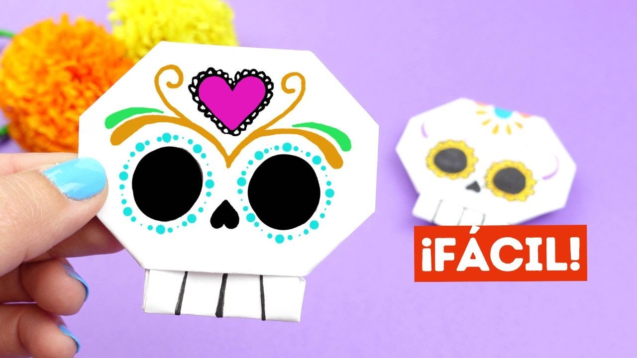 💀 C&oacute;mo hacer Calaveritas de papel en origami para Halloween