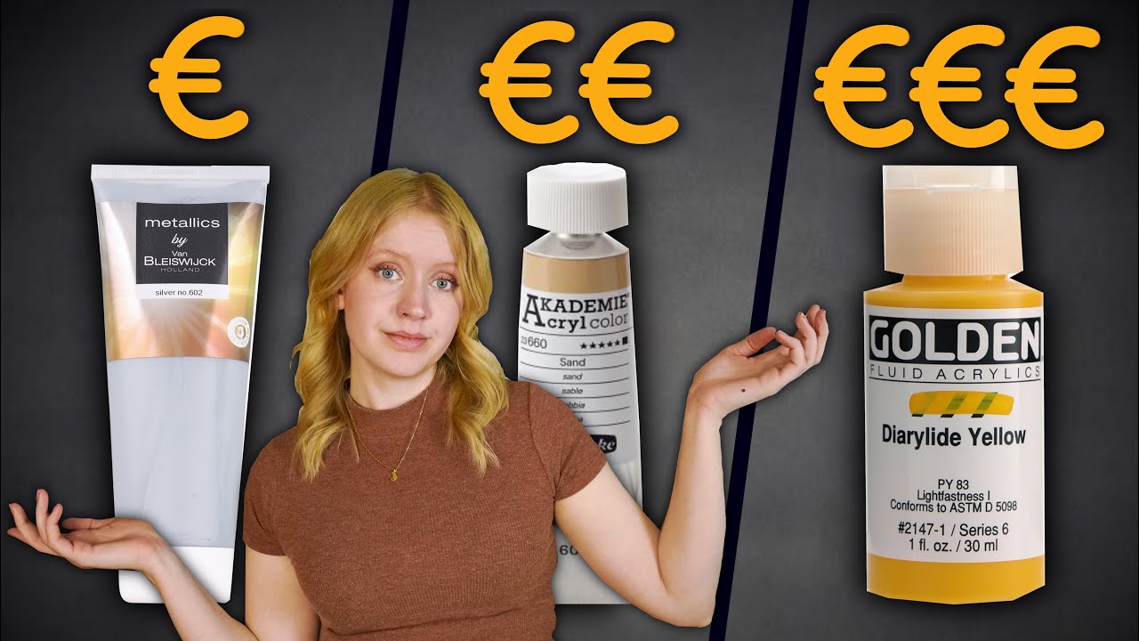 Wie TEUER m&uuml;ssen ACRYLFARBEN WIRKLICH sein?! Acrylfarben im Test!