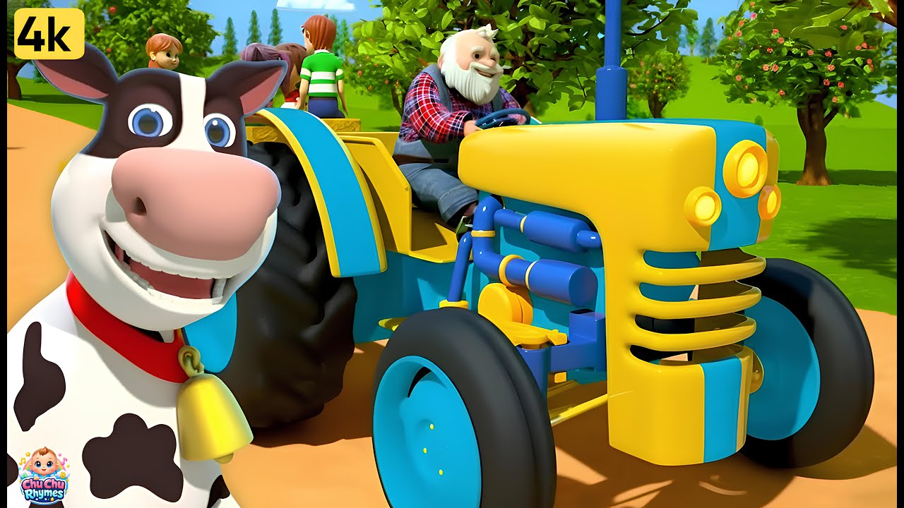 Песенка про колеса трактора 🚜 | Песенка про сельскохозяйственных животных | Детские песенки | 3D ...