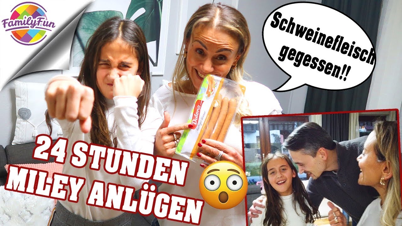 24 STUNDEN MILEY ANLÜGEN  + SCHWEINEFLEISCH PRANK !! - Family Fun