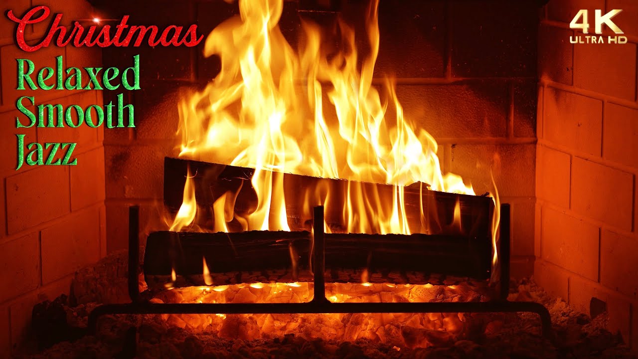 🔥 Relaxed Smooth Jazz Christmas Music Fireplace 🎄 🎵 🔥 Christmas Fireplace Ambience