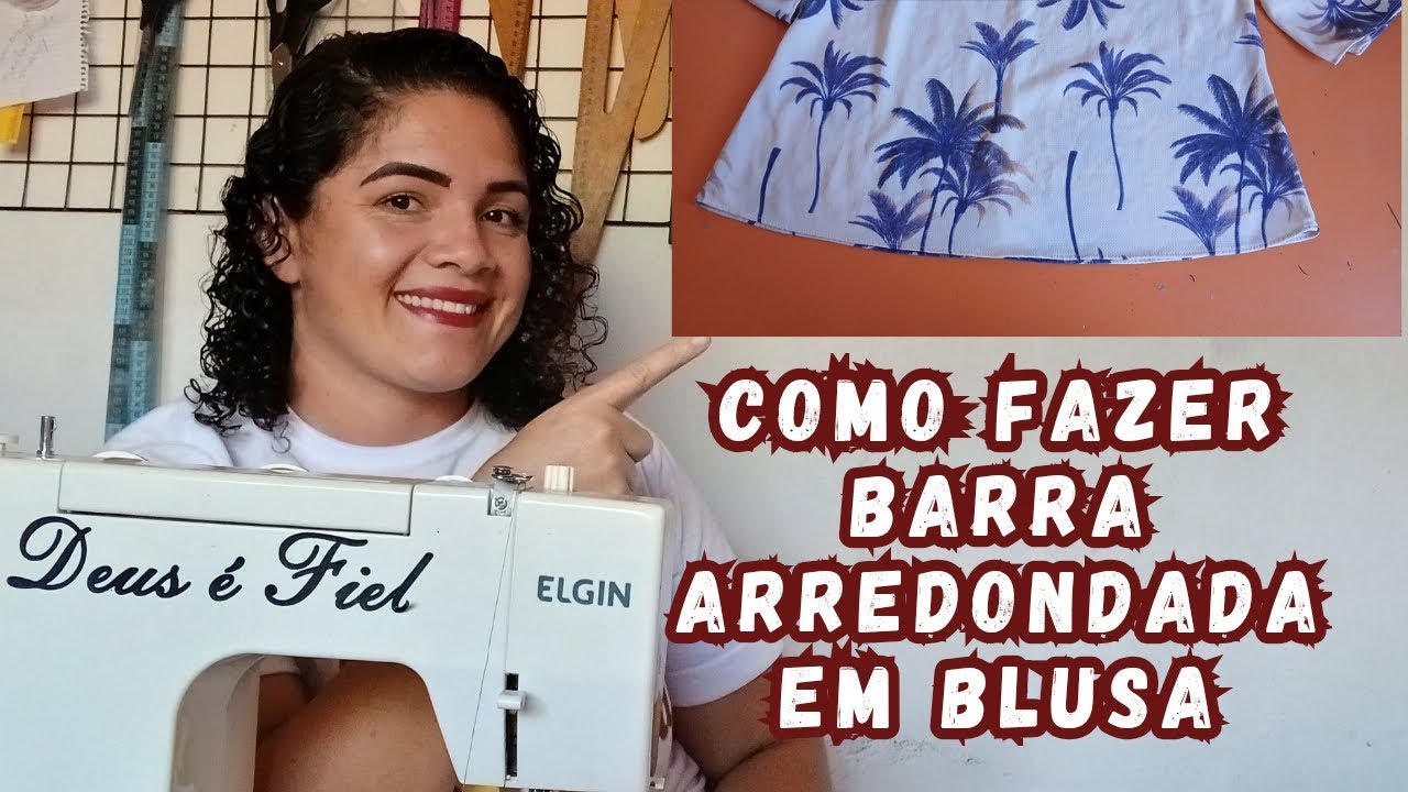 Como fazer barra arredondada em blusa.