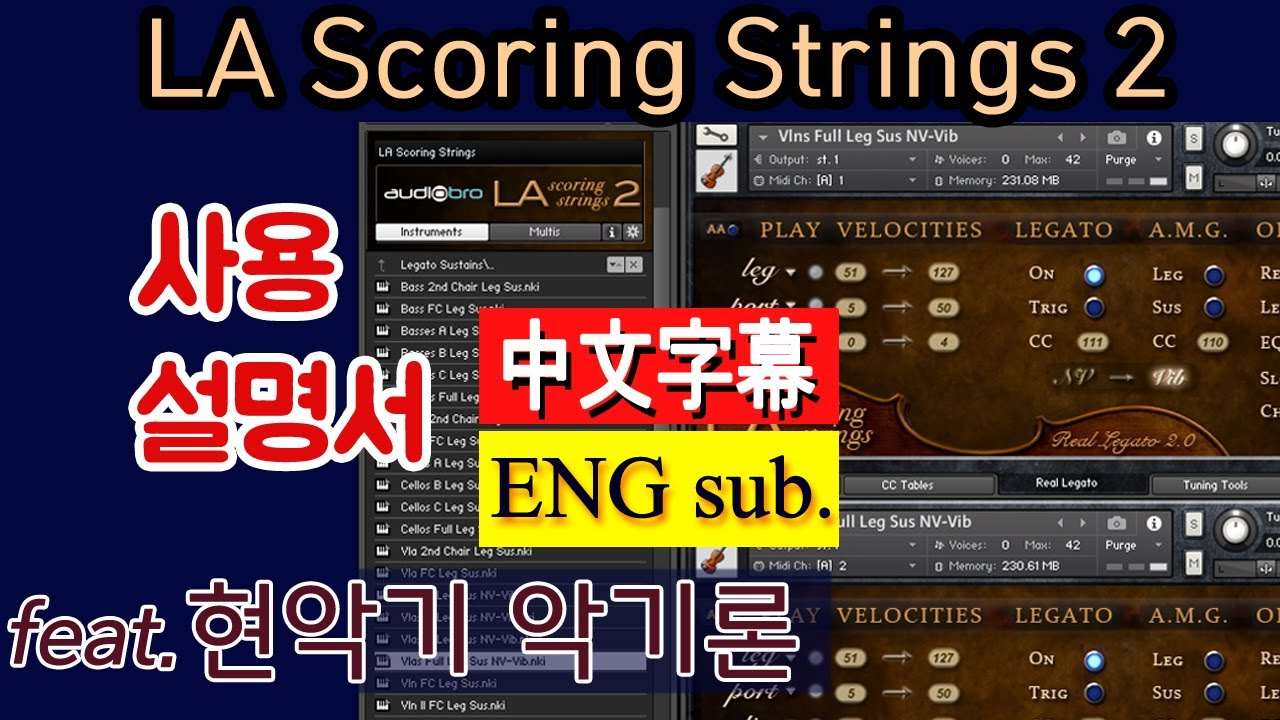 LA Scoring Strings 2 사용설명서  LASS 2 현악기연주영상 으로 보여줍니다 , LASS 功能 , 弦乐软音源 lass 说明书 , 有中文字幕