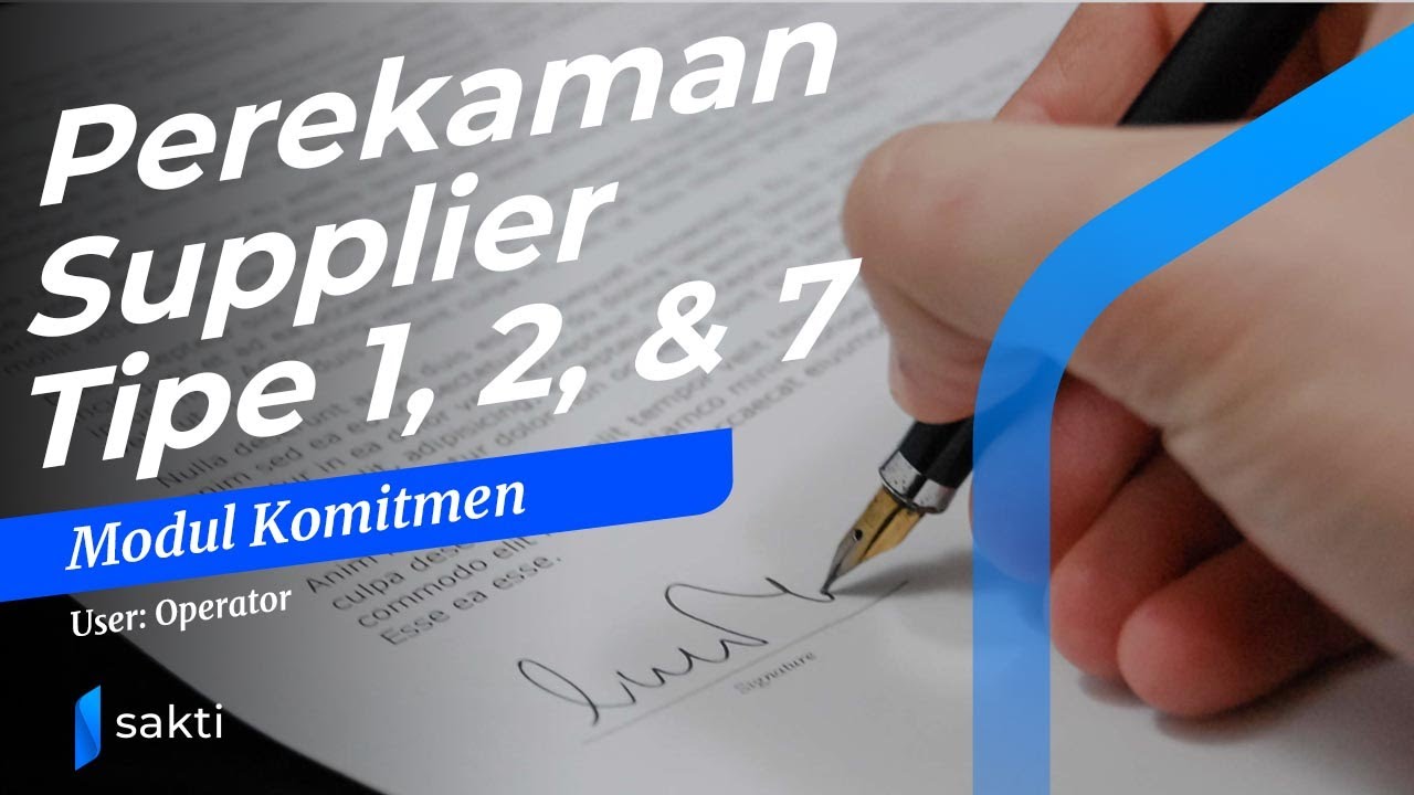 Modul Komitmen - Perekaman Supplier Tipe 1, 2, dan 7