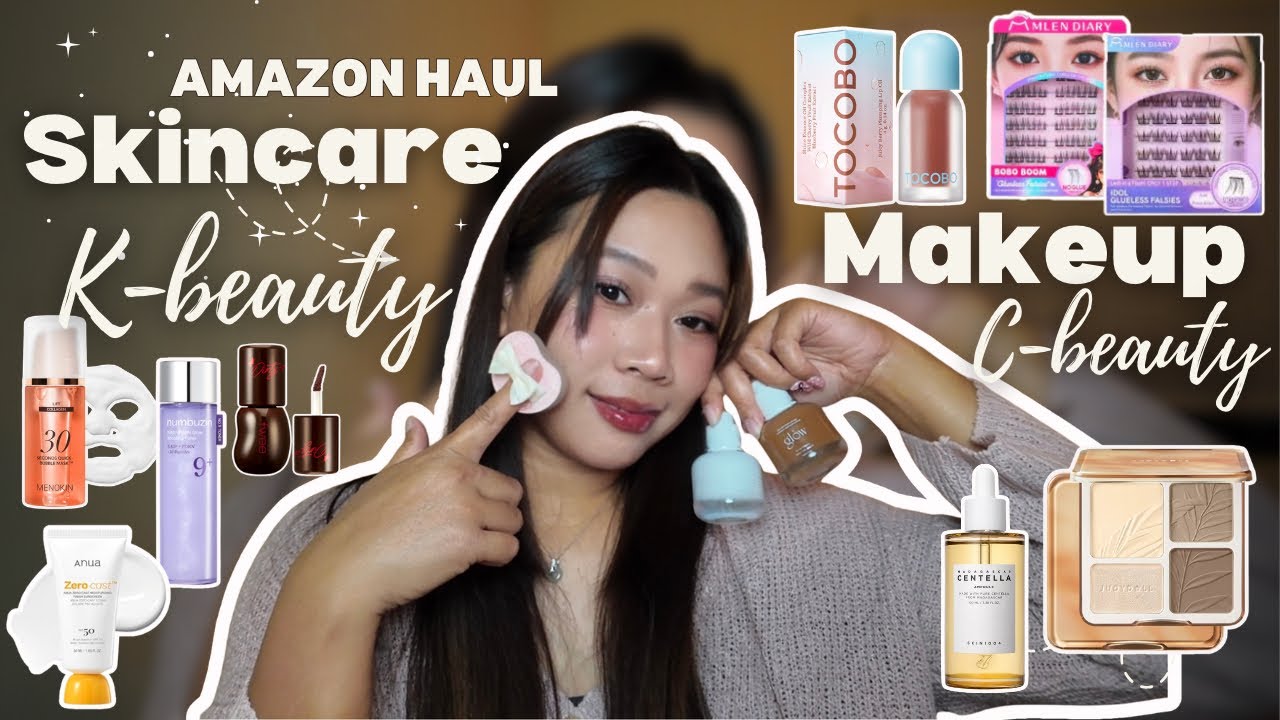 K-beauty C-beauty Skincare and Makeup Amazon Haul  (viral beauty products) Huge Haul