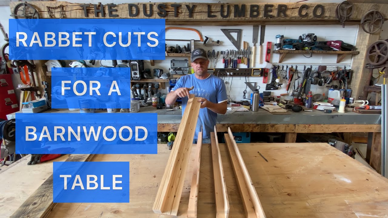 Make a square barnwood table using rabbet cuts, thin planks and plywood