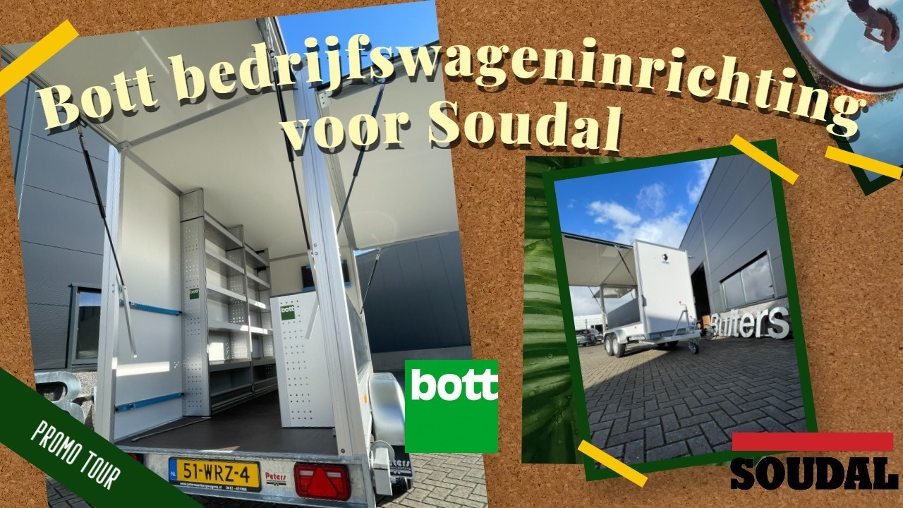 Bott bedrijfswageninrichting in een Aanhangwagen voor Soudal | Bulters Bedrijfswageninrichtingen
