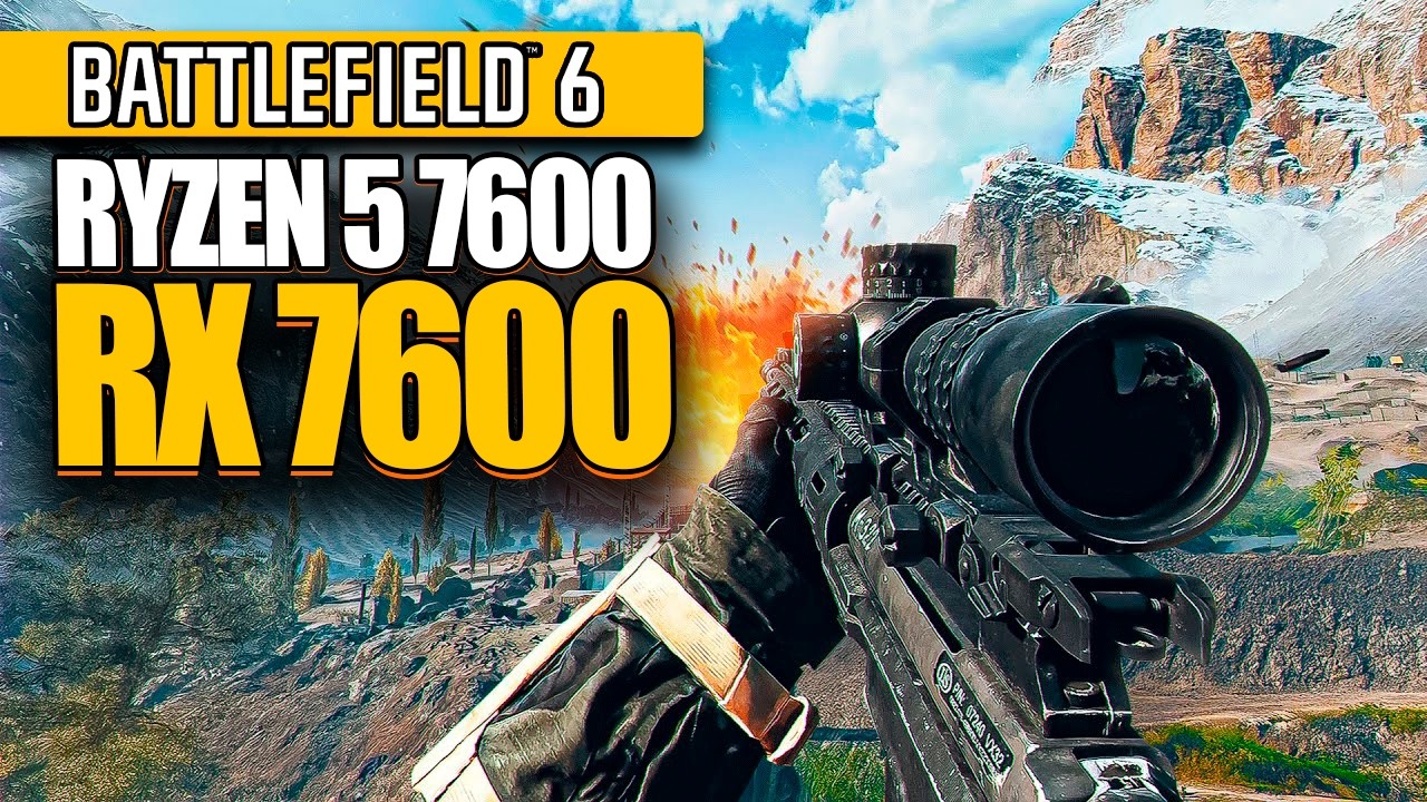 TESTEI BATTLEFIELD 6 no RYZEN 5 7600 + RX 7600 (TUDO NO MAXIMO?)