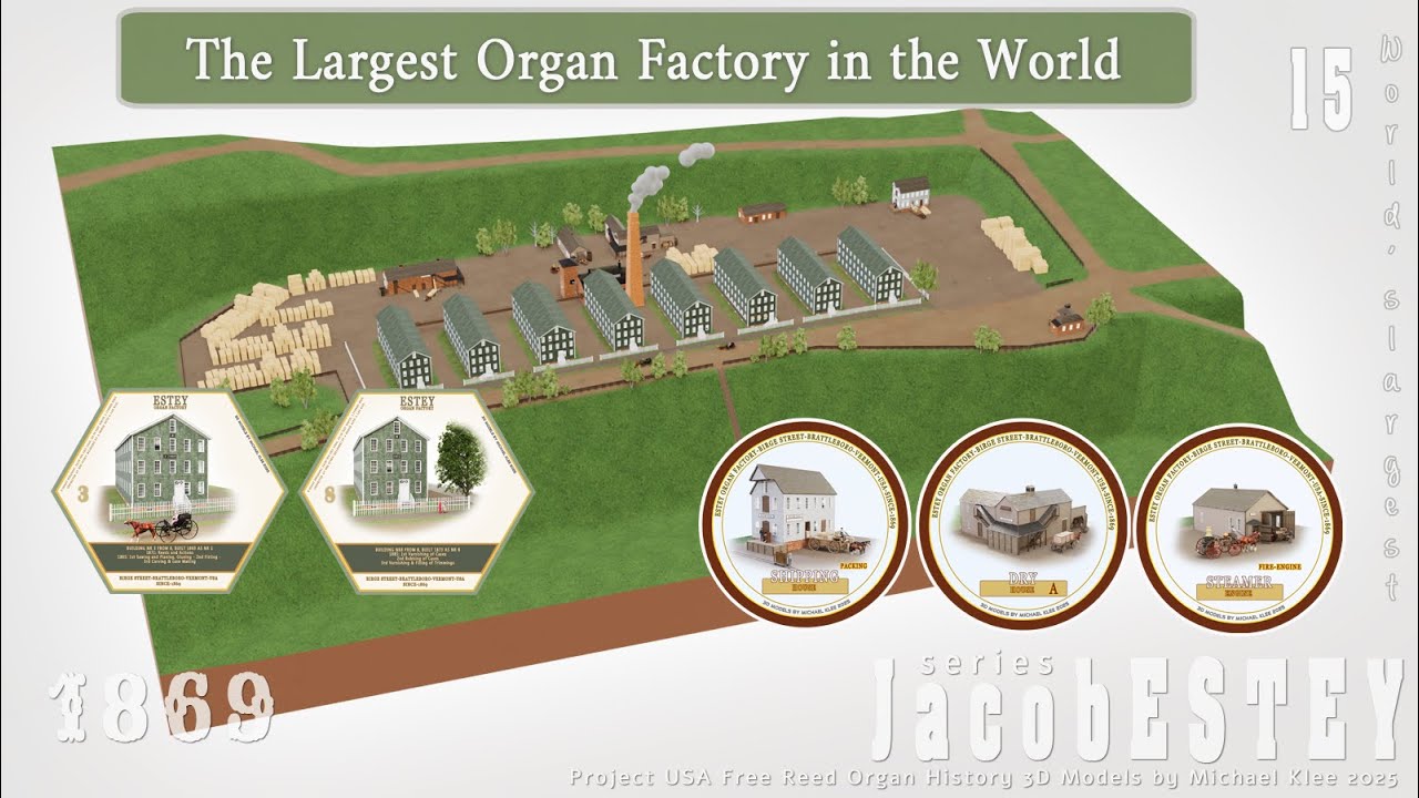 Jacob Estey Story (series) PART 15 - 1869 The Largest Organ Factory in the World