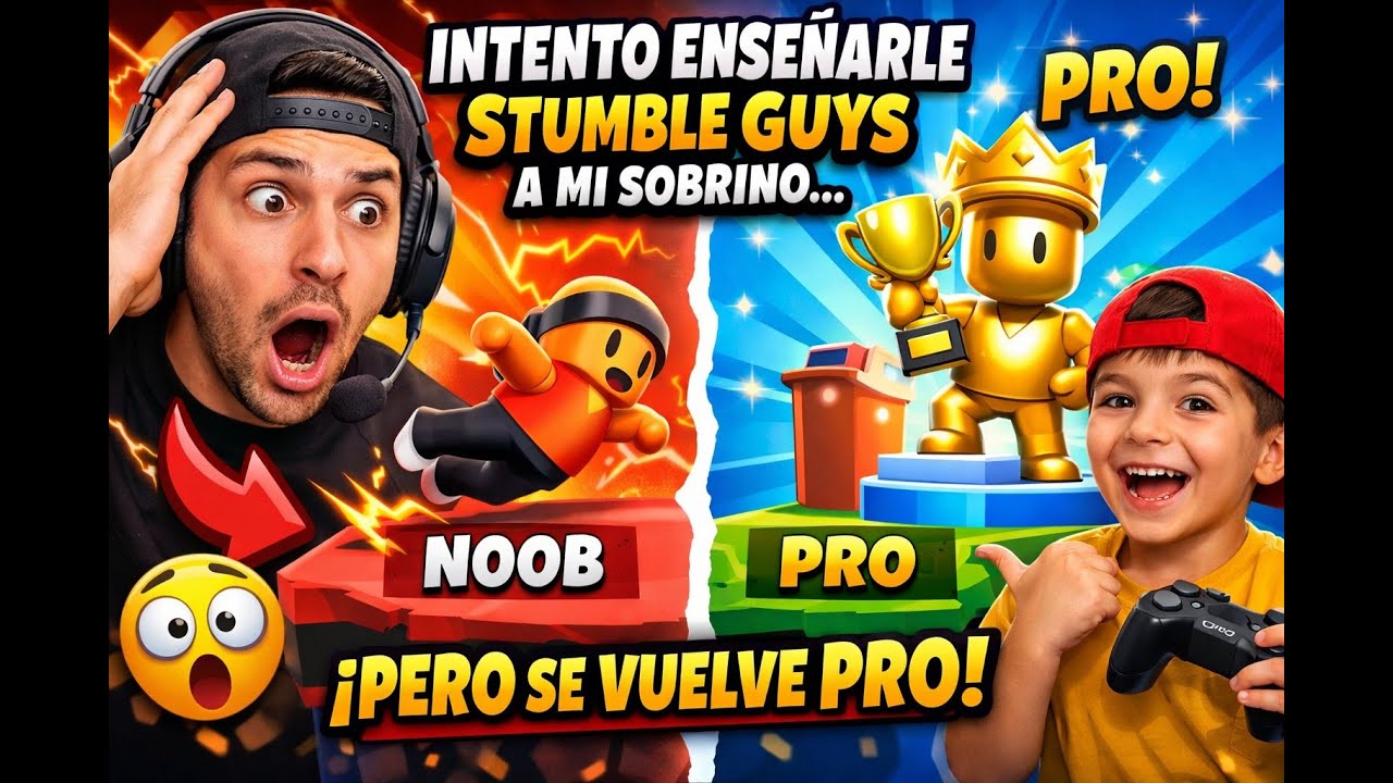 Mi sobrino juega Stumble Guys por primera vez y sorprende