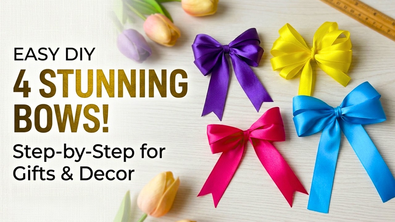 Super Easy 🎀 4 Ways to Make Perfect Ribbon Bows in Minutes 🎀