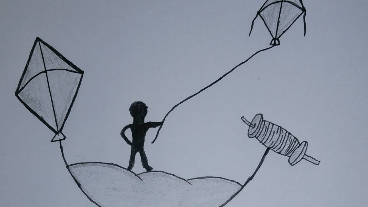  How to draw Flying kite festival drawing 🥰#viralvideo #foryou 