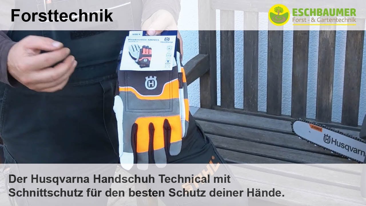 Der Husqvarna Handschuh Technical mit Schnittschutz für den besten Schutz deiner Hände