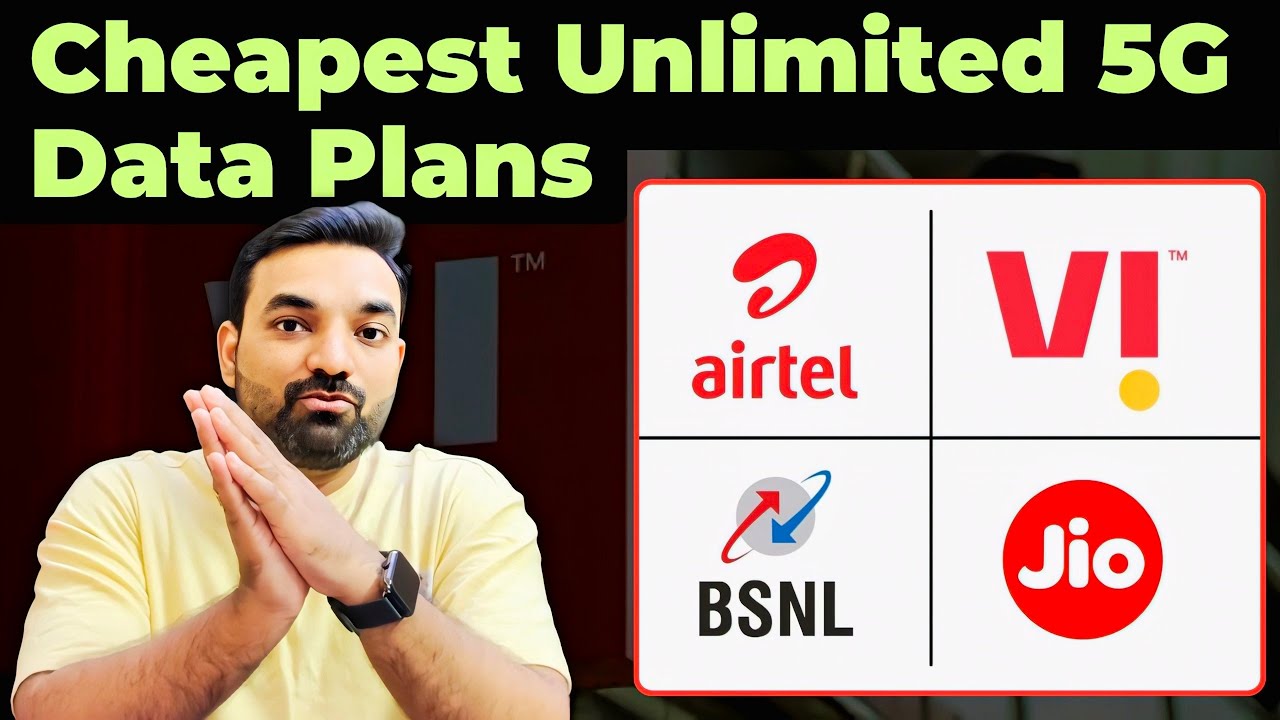Cheapest Unlimited 5G Data Plan | Jio vs Airtel vs Vi vs Bsnl #vi5g #airtel5g #bsnl #jio5g 