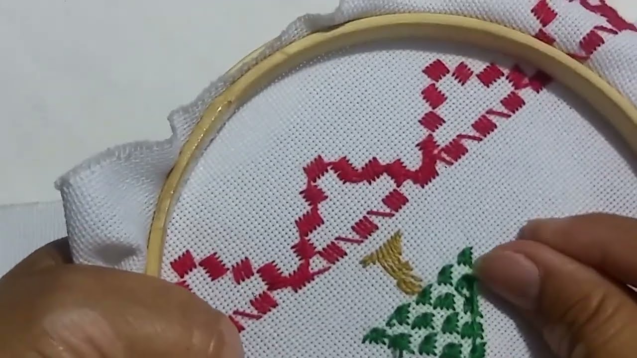 Bordado Hardanger Navidad. Mantel Parte 8 🎄🎄