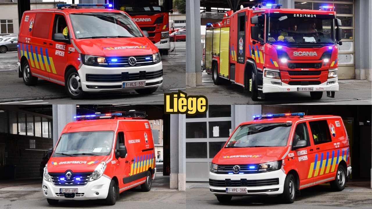 [Liège] Einsatzfahrten von Berufsfeuerwehr und Rettungsdienst in Lüttich