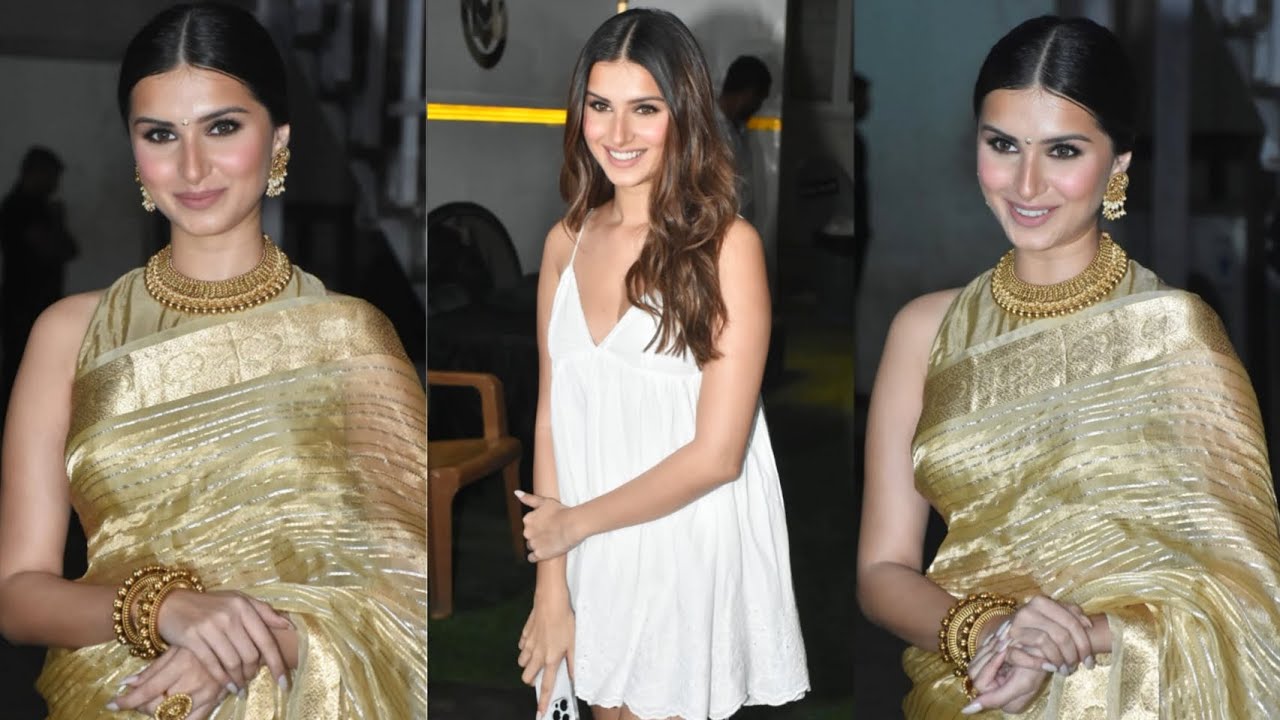 Grace personified!Tara Sutaria stuns in this exquisite saree,effortlessly blending in style👗✨