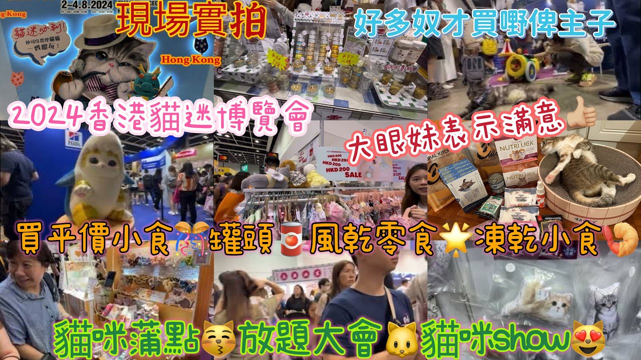 【香港好去處】今日同大家直擊報道🎬香港貓迷博覽會 Hong Kong Cat Expo買價小食🎊罐頭🥫風乾零食🌟凍乾小食🍤貓咪蒲點😽放題大會🐱貓咪show😻場內人山人海🐶報復式消費💰入場費$30💰