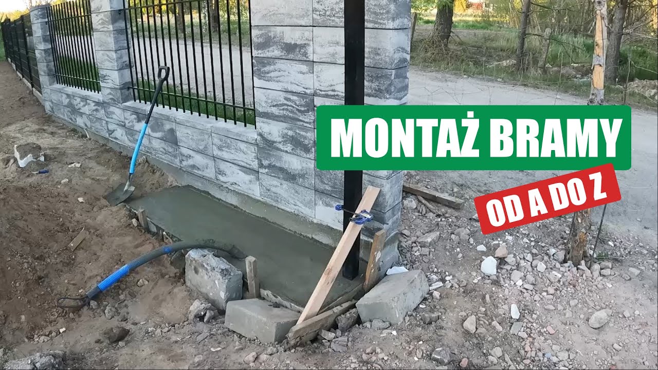 Jak zamontować bramę przesuwną z marketu? Fundament pod bramę, montaż słupk&oacute;w i rolek bramy