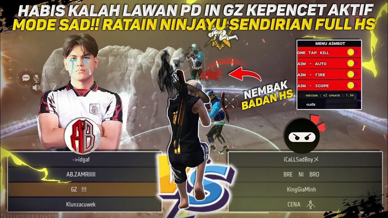 GZ KEPENCET MODE SAD!! LANGSUNG LAMPIASKAN KE LATIHAN RATAIN NINJAYU SENDIRIAN 1VS4 HEADSHOT