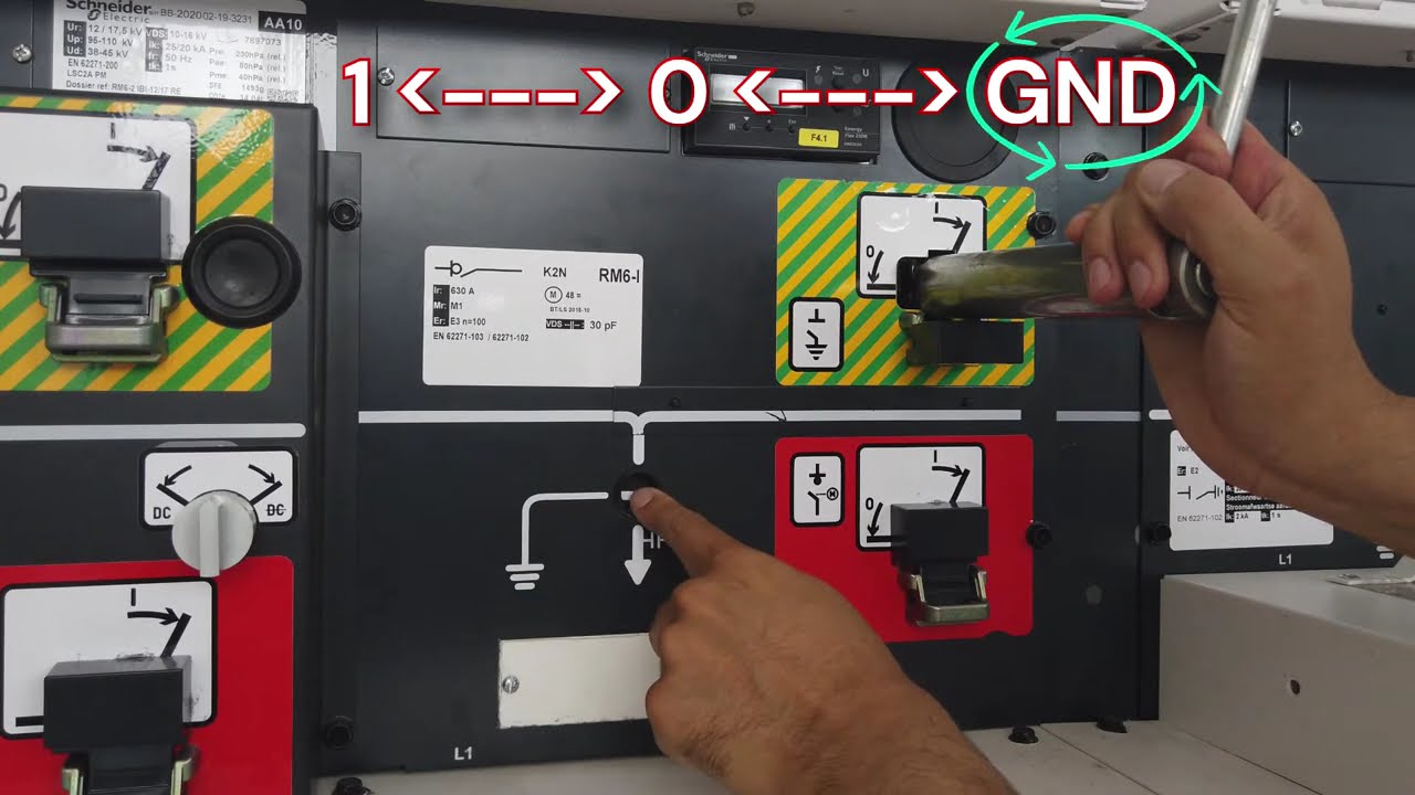 Schneider Electric RM6 (RMU): размыкание, заземление и включение #schneiderelectric