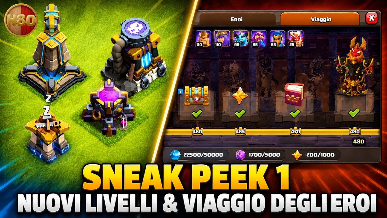 SNEAK PEEK 1 NUOVI LIVELLI & VIAGGIO DEGLI EROI -Clash of Clans- E479