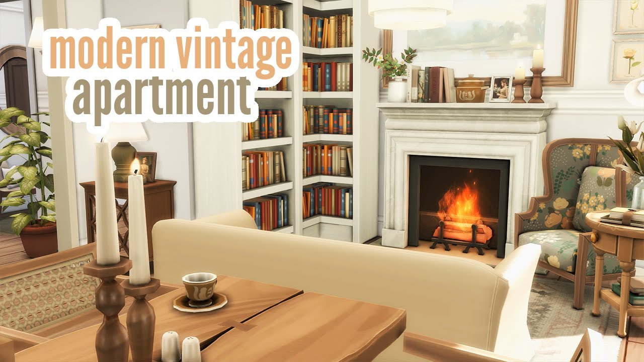 modern vintage apartment \\ The Sims 4 speed build