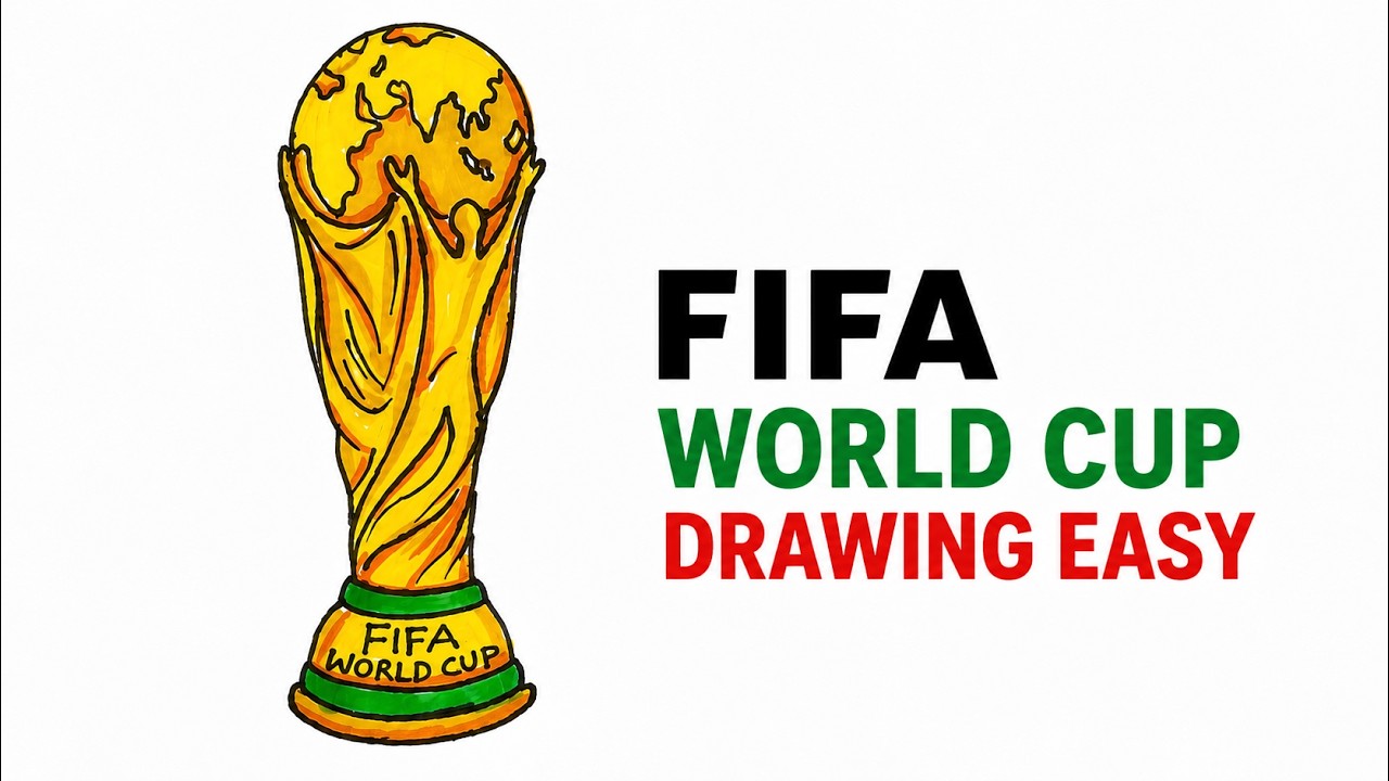 FIFA World Cup Trophy Drawing Easy | How to draw FIFA World Cup trophy | World Cup 2026 Drawing