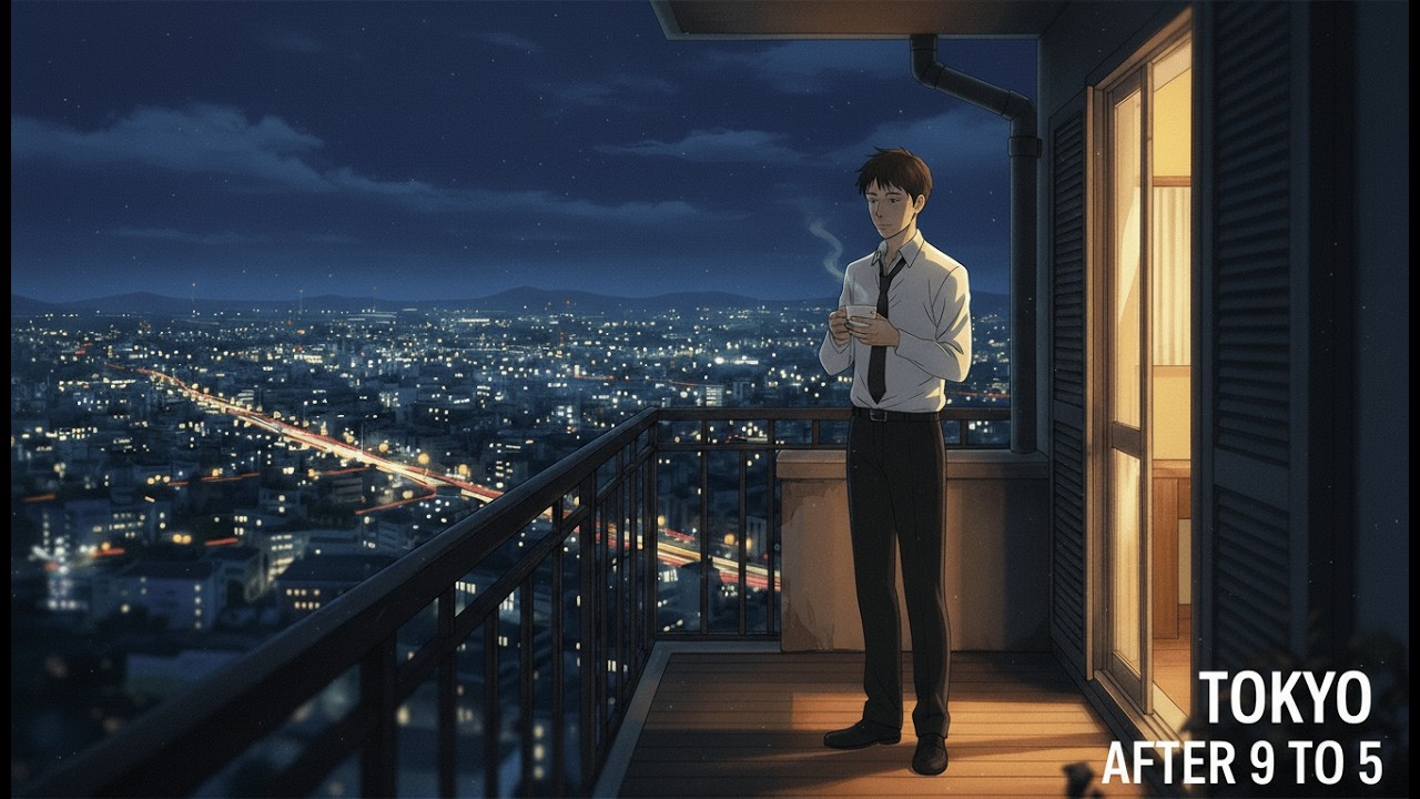 Tokyo Nights  A Salaryman’s Silent Routine #AfterWork #TokyoNights #ghiblistyle