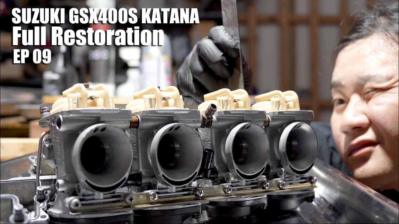 【SUZUKI GSX400S KATANA フルレストア 9】キャブレターのレストア完了。そして油面調整。