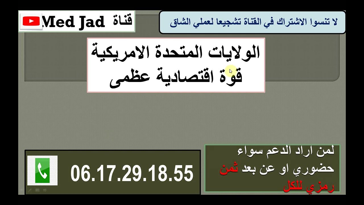 الولايات المتحدة الامريكية قوة اقتصادية عظمى Med Jad