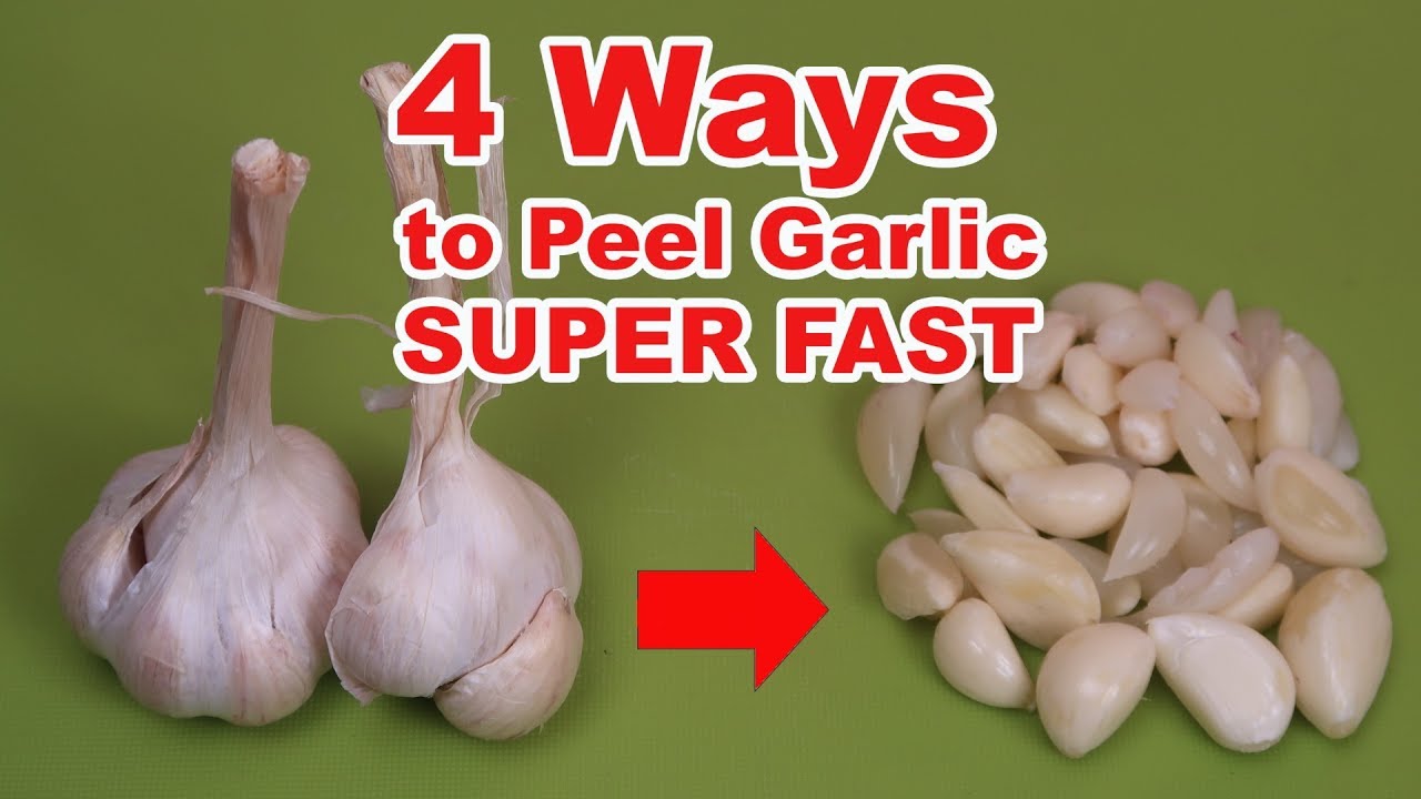 How to peel garlic LIFE HACK. 4 Ways to peel garlic SUPER FAST