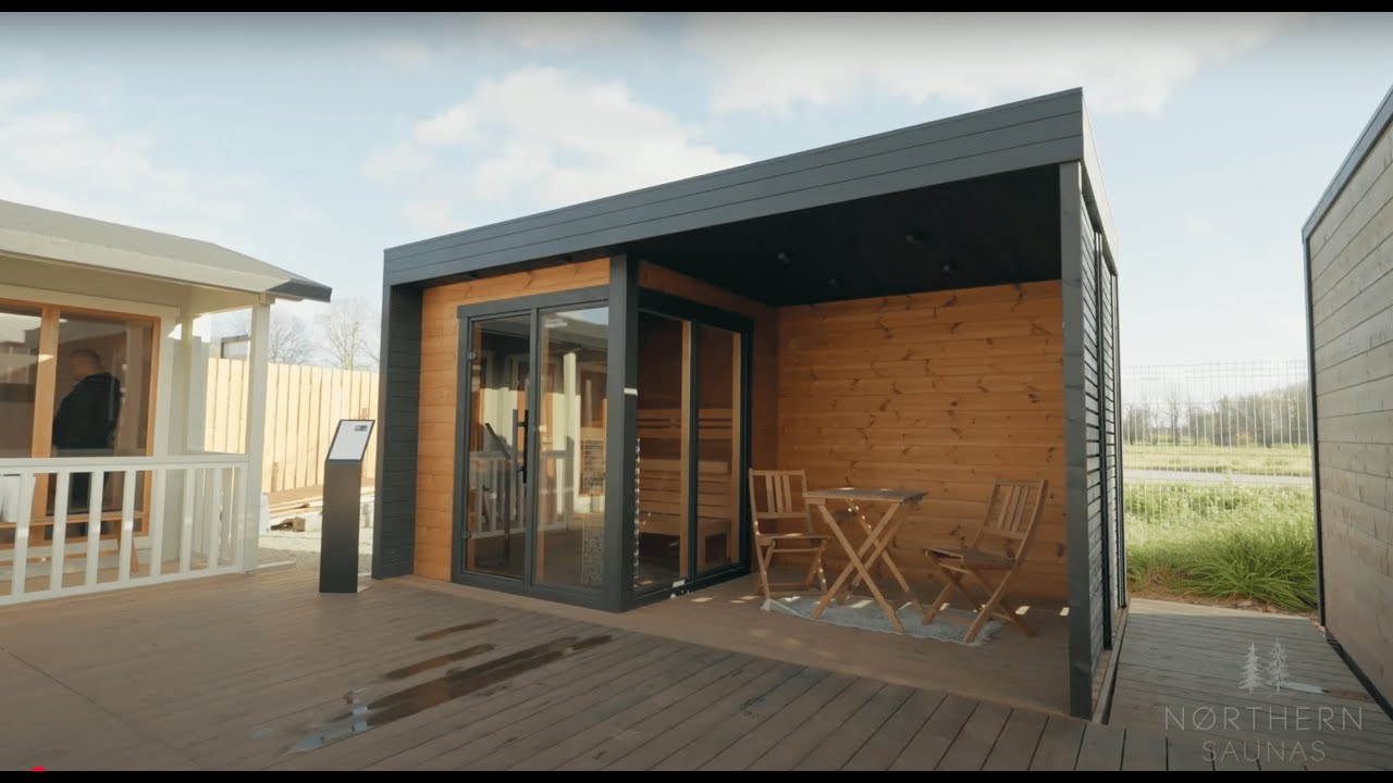 Sierra S Plus Outdoor Sauna Cabin With Covered Area - Features Overview
